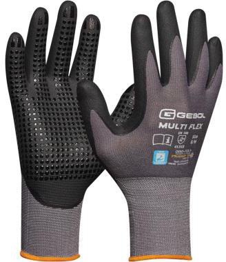 GEBOL Arbeitshandschuh MULTI FLEX 9 II 96 % Nylon 4 % Elasthan grau