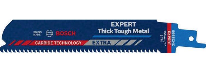 Bosch Säbelsägeblatt Expert Thick Tough Metal Länge 150 mm Breite 25 mm Zahnteilung TPI 8 3 mm S-Schaft