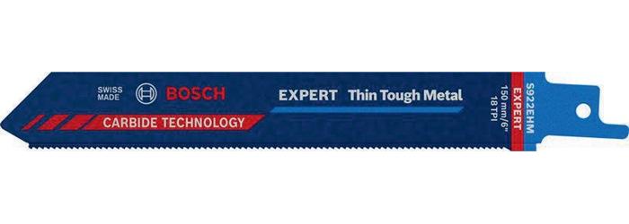 Bosch Säbelsägeblatt Expert Thin Tough Metal Länge 150 mm Breite 19 mm Zahnteilung TPI 18 1,4 mm S-Schaft