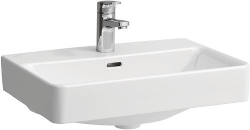 LAUFEN Waschtisch PRO S 550 x 380 mm, kompakt mit Überlauf, 1 Hahnloch-Ausführung weiß