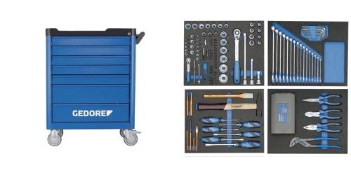 GEDORE Werkzeugwagen WSL-L-TS-147 B505xT870xH1045mm 400 kg 7 Schubladen 147 Stahlblech
