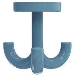 HEWI Dreifachhaken mit Gegenplatte Serie 477 für Platten bis 15mm aquablau für Platten bis 15 mm aquablau