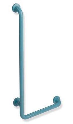 HEWI Winkelgriff Serie 801 d= 33 mm, Ausladung 90 mm 400 x 900 mm aquablau