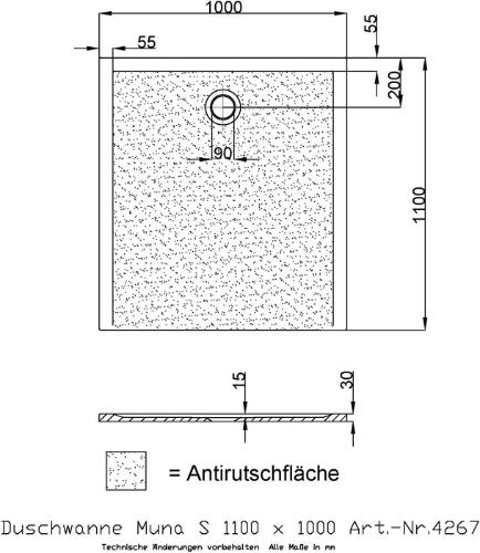 HOESCH Duschwanne Muna S mit Antirutsch