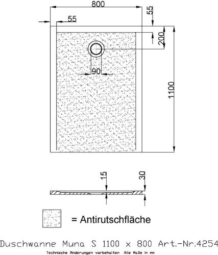 HOESCH Duschwanne Muna S mit Antirutsch