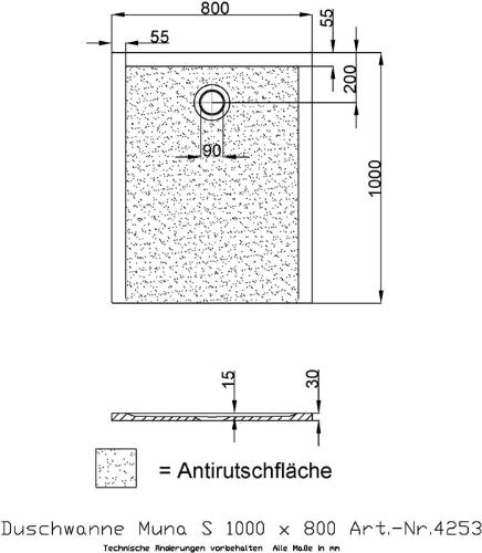 HOESCH Duschwanne Muna S mit Antirutsch