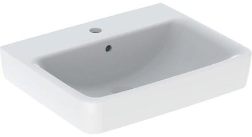 Geberit Waschtisch Renova Plan mit Hahnloch, mit Überlauf 550 x 440 mm weiß