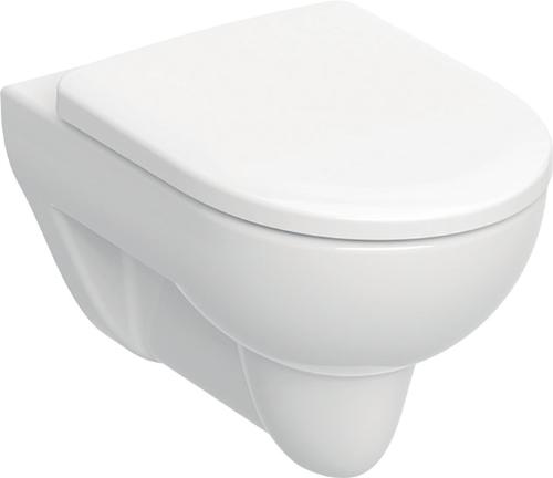 Geberit Wand-Tiefspül-WC Renova mit Spülrand, mit WC-Sitz mit Spülrand weiß