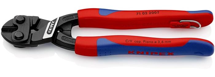 KNIPEX Kompaktbolzenschneider CoBolt Lnge 200 mm Mehrkomponenten-Hllen gerade Form 0 ohne Aussparung weich 6 mm mittel 5,2 mm hart 4 mm