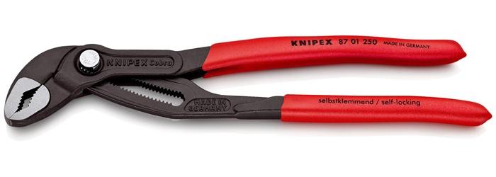 KNIPEX Wasserpumpenzange DIN ISO 8976 L.250mm Spann-W.46mm grau atram. Kopf pol. Griffe Ku.überz. Cobra®