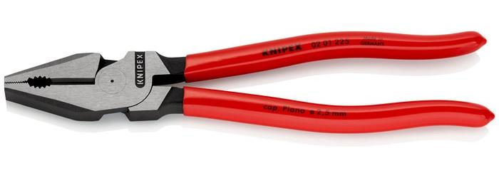 KNIPEX Kraftkombizange DIN ISO 5746 L.225mm max. 25mm2 mit Facette schwarz atram. Kopf pol. Ku. überzogen DIN ISO 5746