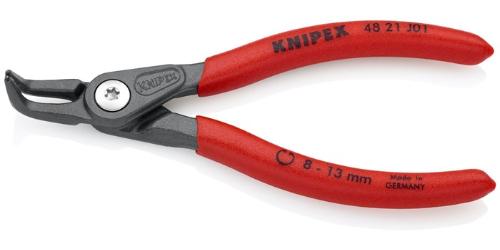 KNIPEX Präzisionsicherungsringzange DIN 5256 D L.130mm 90Grad gew. Bereich D.8-13mm grau atram. Griffe Ku.-überzogen f.Innenringe