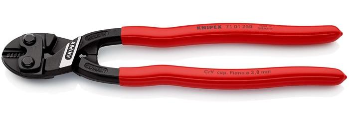KNIPEX Kompaktbolzenschneider DIN ISO 5745 L.200mm Form 0 gerade ohne Aussparung schwarz atram. Griffe Ku. berzogen CoBolt f.Pianodraht 3,8mm