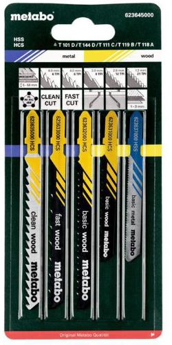 metabo Stichsägeblattsortiment 5teilig 4xHolz/1xMetall HCS/HSS f.Holz/Kunststoffe/Metall
