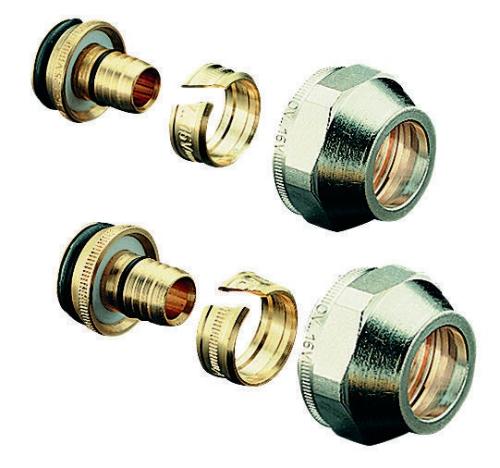 Oventrop Klemmringverschraubung Cofit S 2-fach, für AG 3/4Zoll Eurokonus 16 x 2,0 mm x G 3/4Zoll ÜM