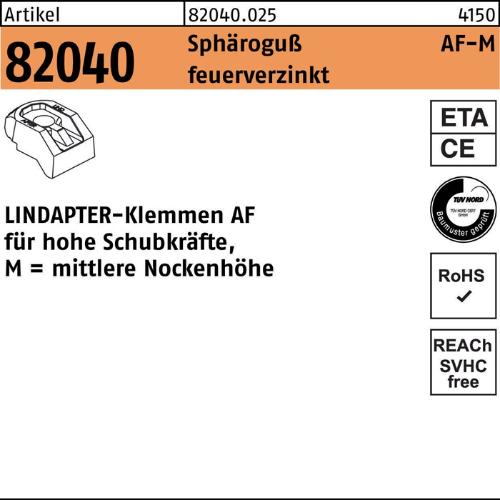Lindapter Klemme R 82040 MM 12 Sphäroguß feuerverzinkt