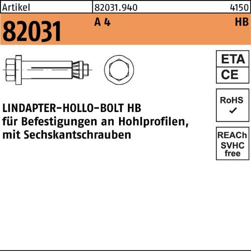 Lindapter Hohlraumdübel R 82031 m.6-kantschraube HB 16-1 ( 75/29) A 4