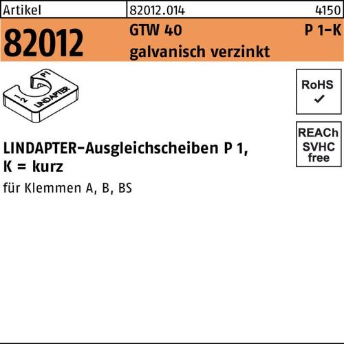 Lindapter Ausgleichscheibe R 82012 GTW 40 P1 M 10 / 5,0 galvanisch verzinkt