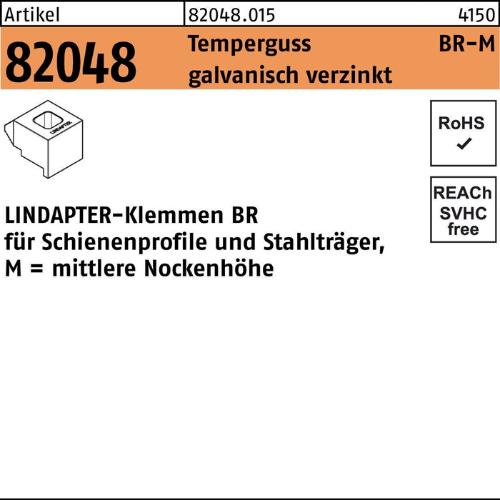 Lindapter Klemme R 82048 GTW 40 BR 16 / 8,0 Temperguss galvanisch verzinkt