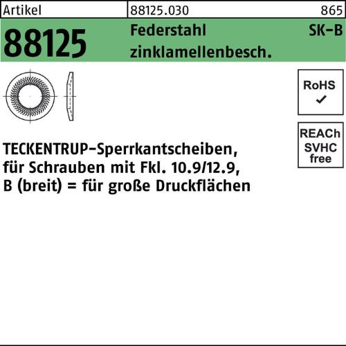 TECKENTRUP Sperrkantscheibe R 88125 B 8x22,25x1,9 Federstahl zinklamellenbeschichtet