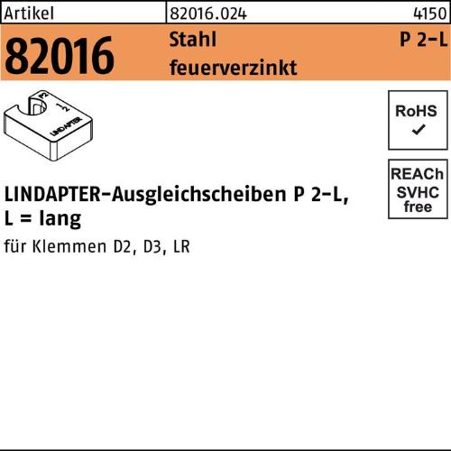 Lindapter Ausgleichscheibe R 82016 GTW 40 P2 M 20 / 20,0 Stahl feuerverzinkt