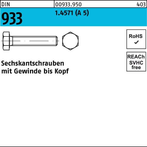 Reyher Sechskantschraube DIN 933 VG M 12 x 50 A 5