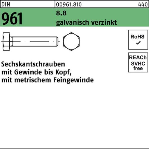 Reyher Sechskantschraube DIN 961 VG M 14 x1,5 x 45 8.8 galvanisch verzinkt