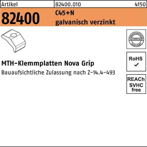 mth Klemmplatte R 82400 Nova Grip M 12 C45+N galvanisch verzinkt für -Klemmplatten Nova Grip