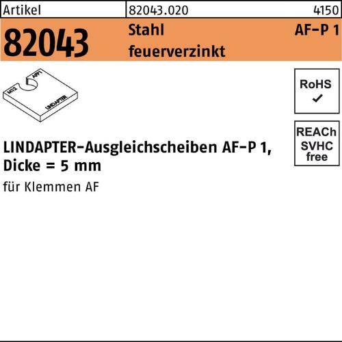 Lindapter Ausgleichsscheibe R 82043 AF M 20 P1 Stahl feuerverzinkt