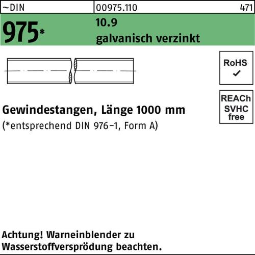 Reyher Gewindestange DIN 975 M 16 x 1000mm 10.9 galvanisch verzinkt