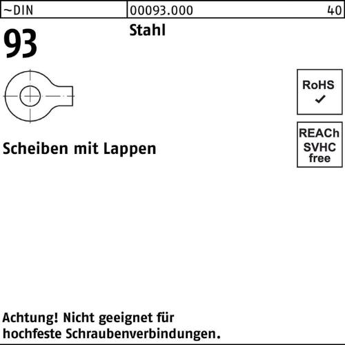 Reyher Unterlegscheibe DIN 93 m.Lappen 43 Stahl