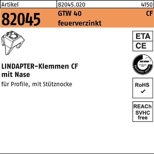 Lindapter Klemme R 82045 GTW 40 CF M 16 Sphäroguß feuerverzinkt