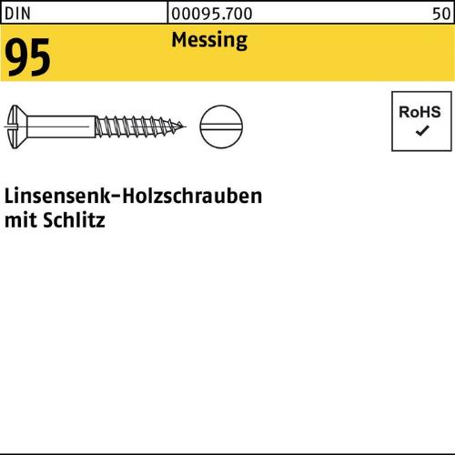 Reyher Holzschraube DIN 95 Linsensenkkopf Schlitz 4,5 x 20 Messing