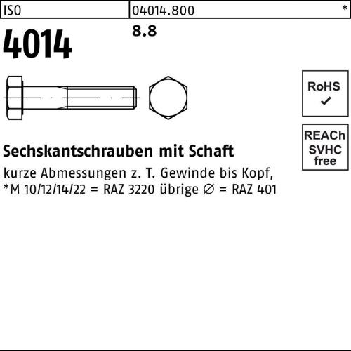 Reyher Sechskantschraube ISO 4014 m.Schaft M 24 x 600 8.8