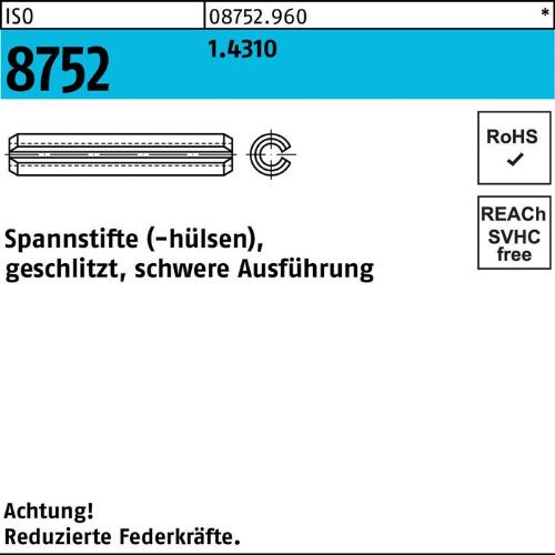 Reyher Spannstift ISO 8752 geschlitzt 5 x 30 1.4310 schwere Ausf. ISO 8752