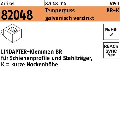Lindapter Klemme R 82048 GTW 40 BR 12 / 4,0 Temperguss galvanisch verzinkt