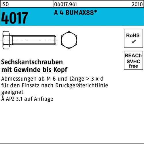 BUFAB Sechskantschraube ISO 4017 VG M 24 x 80 A 4 BUMAX88