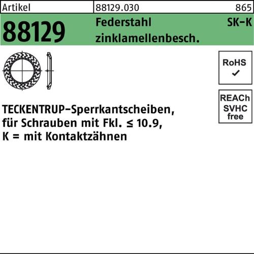 TECKENTRUP Sperrkantscheibe R 88129 K 8x16,2 x1,4 Federstahl zinklamellenbeschichtet