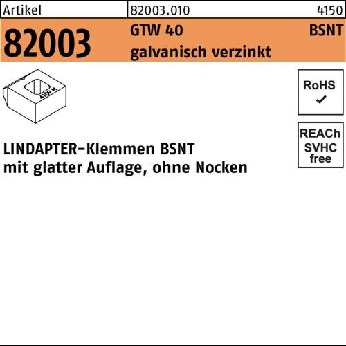 Lindapter Klemmen R 82003 GTW 40 BSNT M 12 galvanisch verzinkt