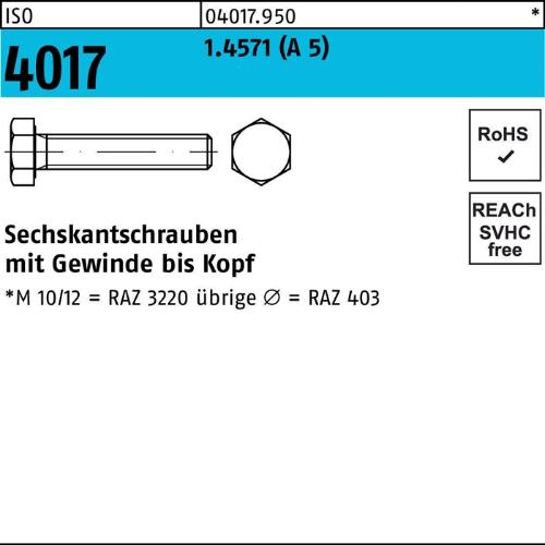 BUFAB Sechskantschraube ISO 4017 VG M 16 x 40 A 5