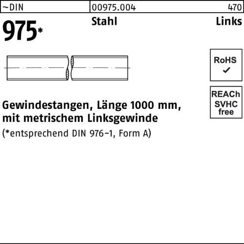 Reyher Gewindestange DIN 975 links M 16 -LH x 1000mm Stahl