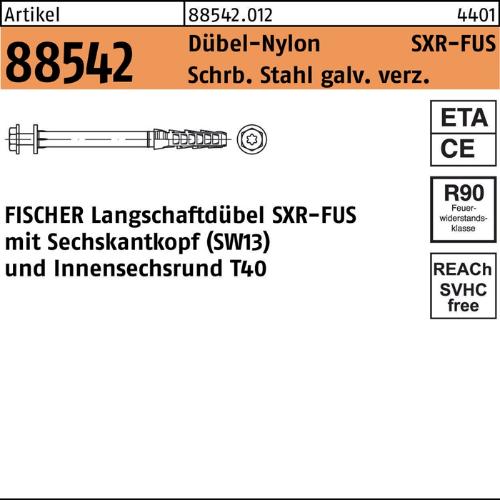 fischer Rahmendübel R 88542 SXR 10x140 FUS Schraube Stahl galv.verzinkt/Dübel-Nylon
