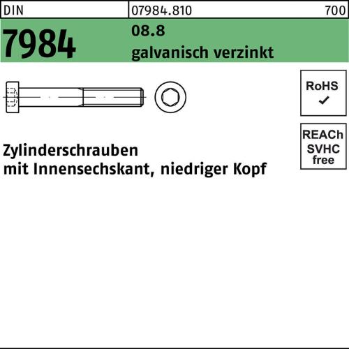 Reyher Zylinderschraube DIN 7984 m.Innensechskant M 8 x 55 8.8 galvanisch verzinkt