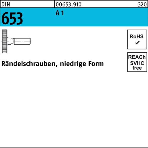 Reyher Rändelschraube DIN 653 niedrige Form M 5 x 20 A 1 A 1