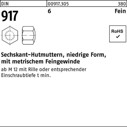 Reyher Sechskanthutmutter DIN 917 niedrige Form M 12 x 1,5 SW 19 6