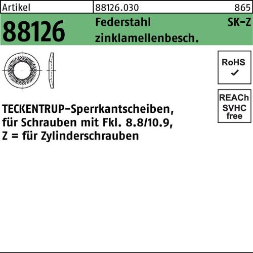 TECKENTRUP Sperrkantscheibe R 88126 Z 12x18,3x1,8 Federstahl zinklamellenbeschichtet