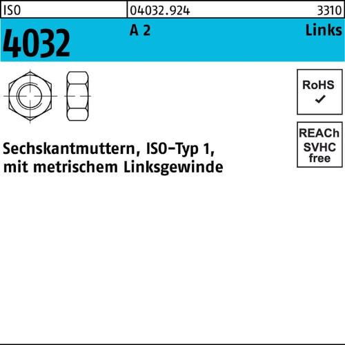 BUFAB Sechskantmutter ISO 4032 links M 16 A 2 (- 70)
