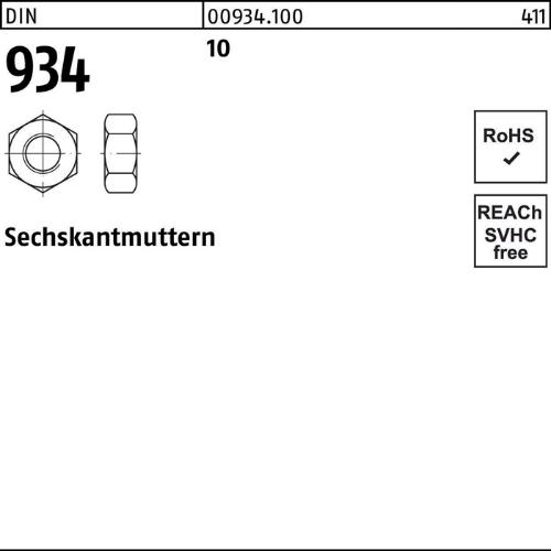 Reyher Sechskantmutter DIN 934 M 16 10