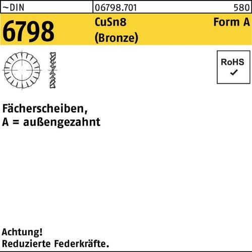 Reyher Fächerscheibe DIN 6798 Form A außengezahnt A 8,4 CuSn Bronze