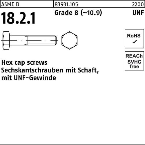 Reyher Sechskantschraube R 83931 m.UNF-Gewinde/Schaft 1/4 x 1 1/4 Grade 8 (~10.9)